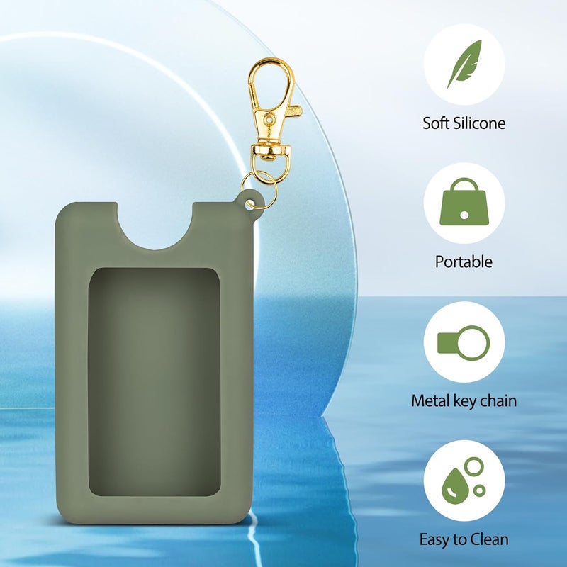 VANEST Silicone Case Compatible with Noshinku Pocket Hand Sanitizer, Protective Case with Keychain for Refillable Travel Size, Hand Sanitizer Spray Accessory (Dark Green) - Image 4